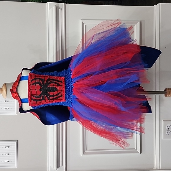 Girls Amazing Spider Girl Inspired Tutu Costume Dress Dressup Halloween - Picture 6 of 14